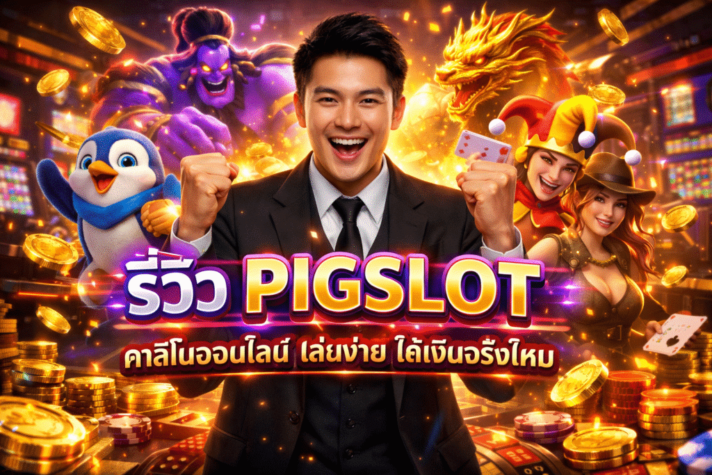 รีวิว PIGSLOT คาสิโนออนไลน์ เล่นง่าย ได้เงินจริงไหม