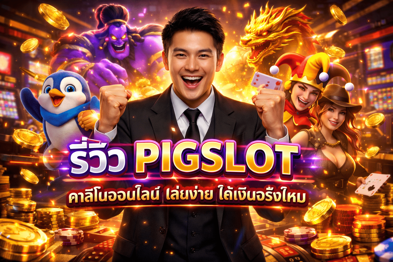 รีวิว PIGSLOT คาสิโนออนไลน์ เล่นง่าย ได้เงินจริงไหม